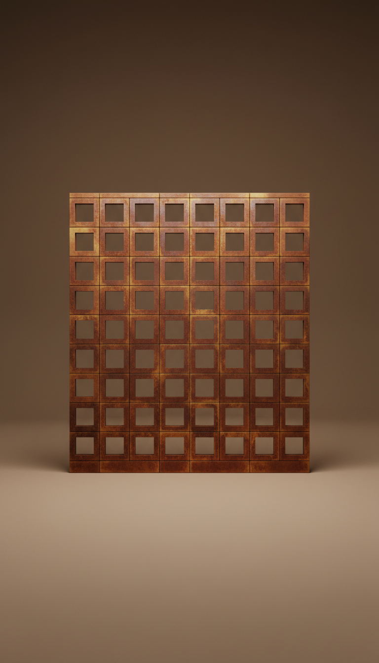Corten steel modular privacy screen