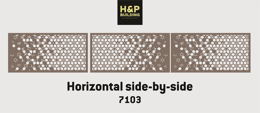 H&P Custom Made Privacy outdoor privacy screen Decoration Panel	30”x50” Metal