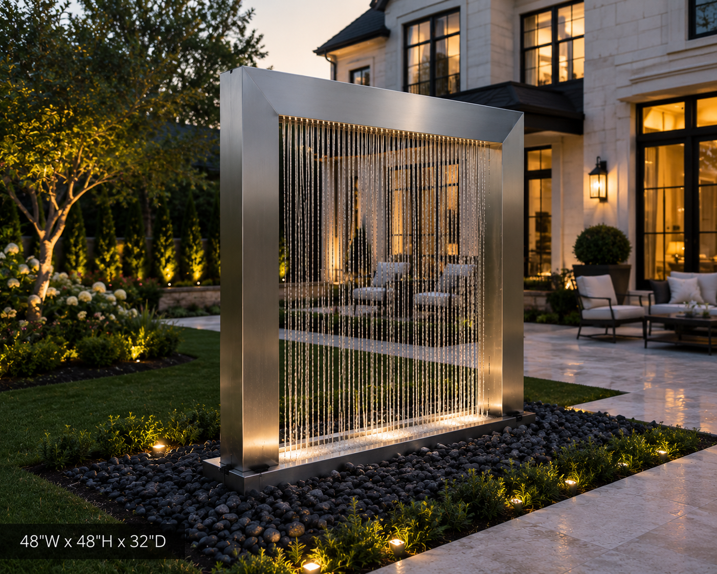 Steel Serenity Water Feature - Stunning Stainless Steel for Modern Elegance