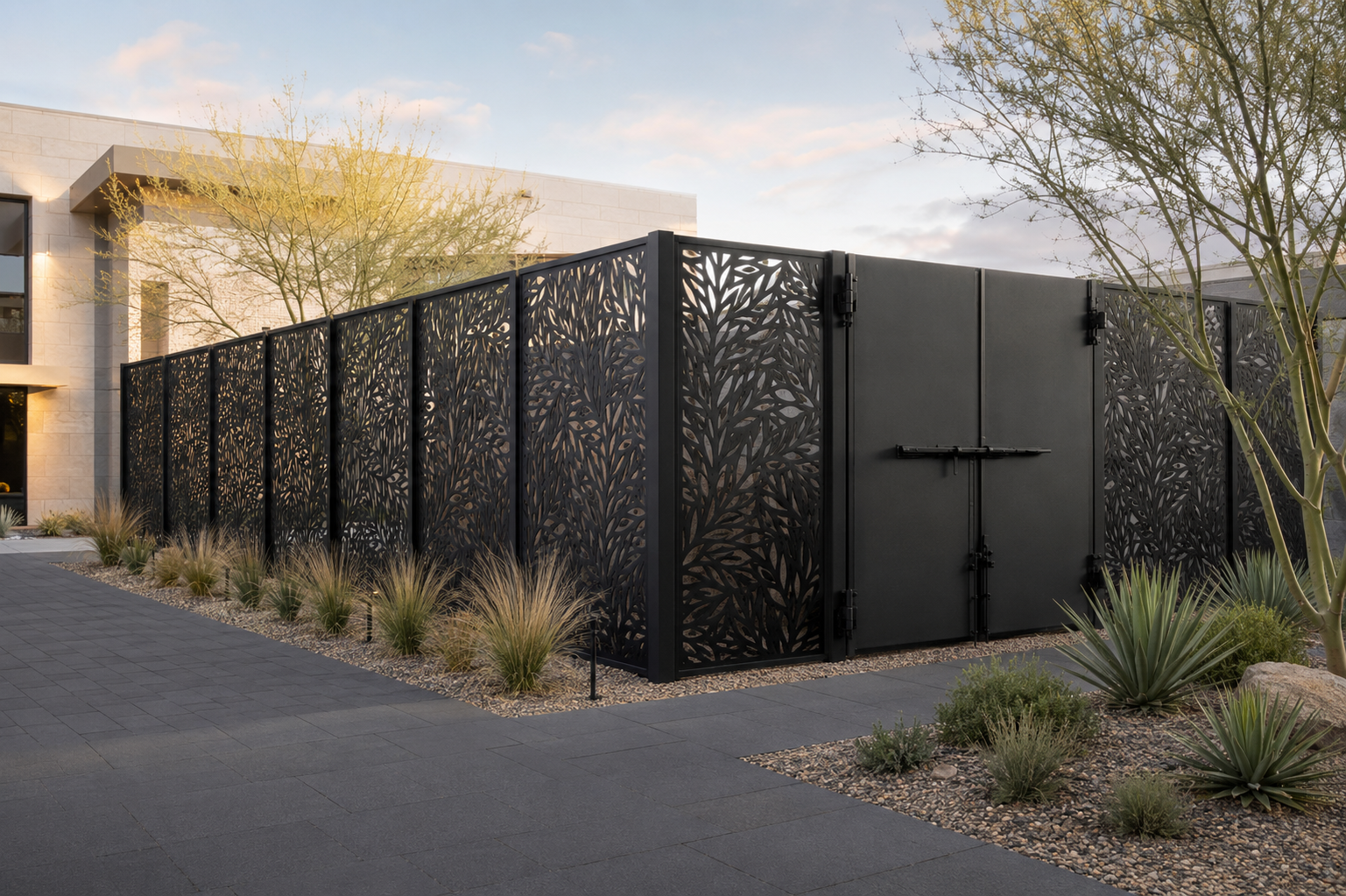 Corten Steel Pool Equipment Enclosure | Custom Decorative Metal Screen & Pool Pump Cover