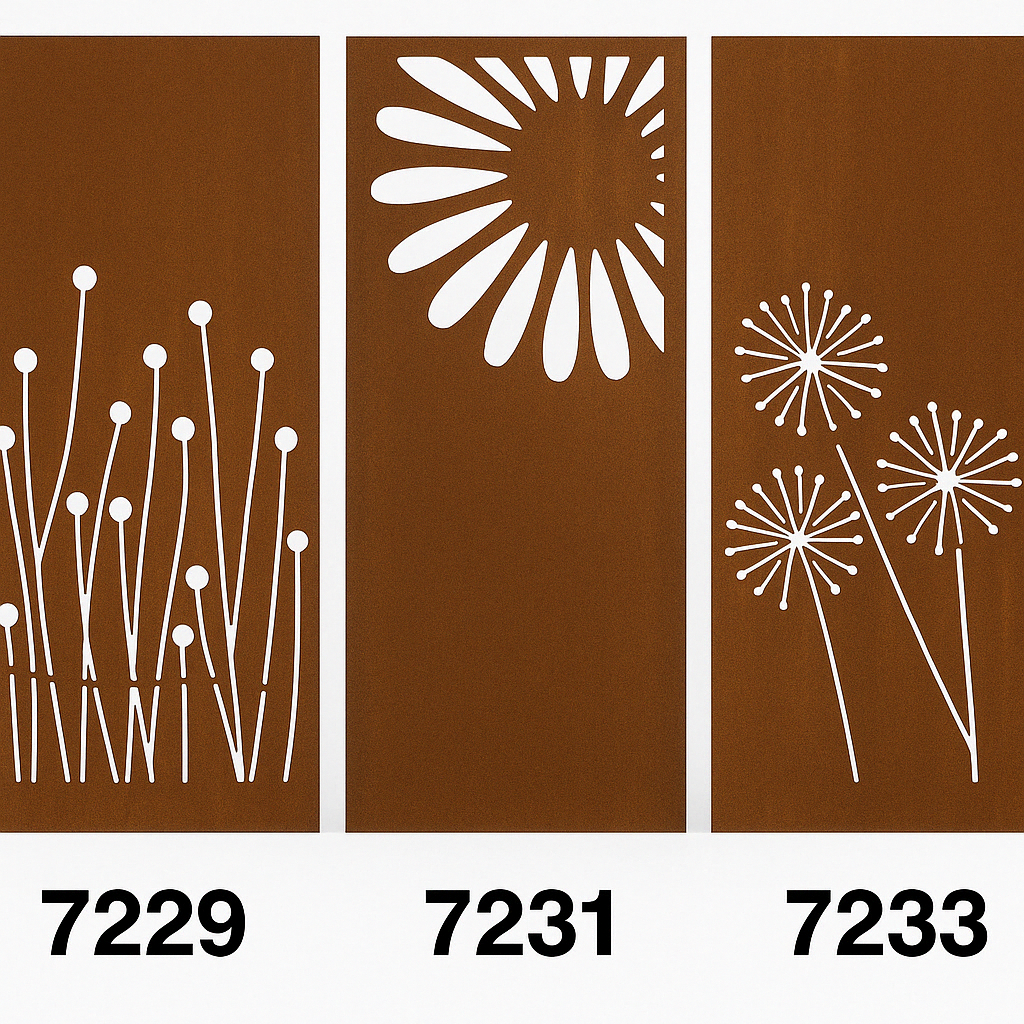 Decorative Corten Steel Privacy Panels – Laser Cut Art for Modern Outdoor Living