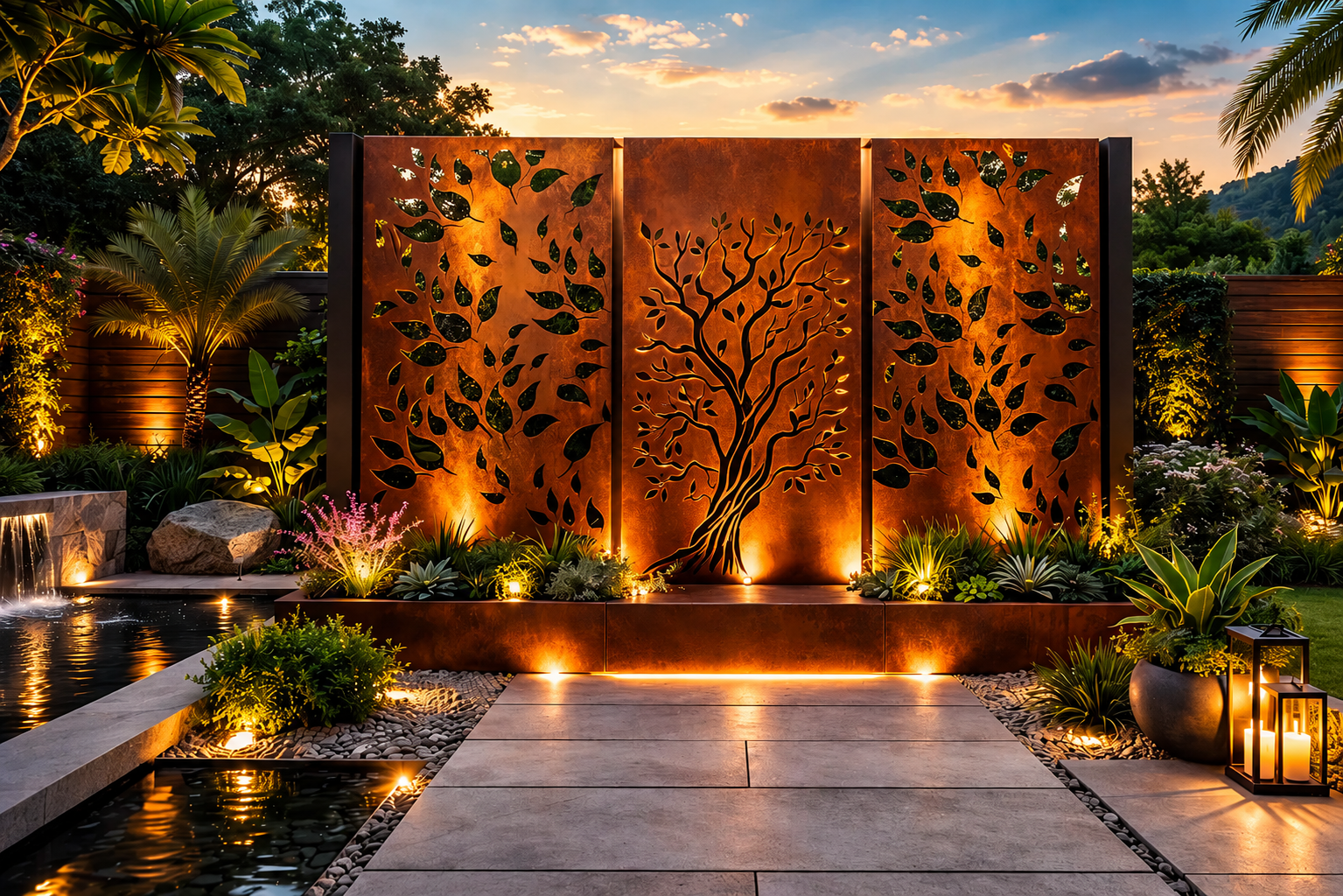 Custom Made Size - Outdoor Privacy Screen, Metal Wall Art, Panel, Custom Outdoor Privacy Screens.