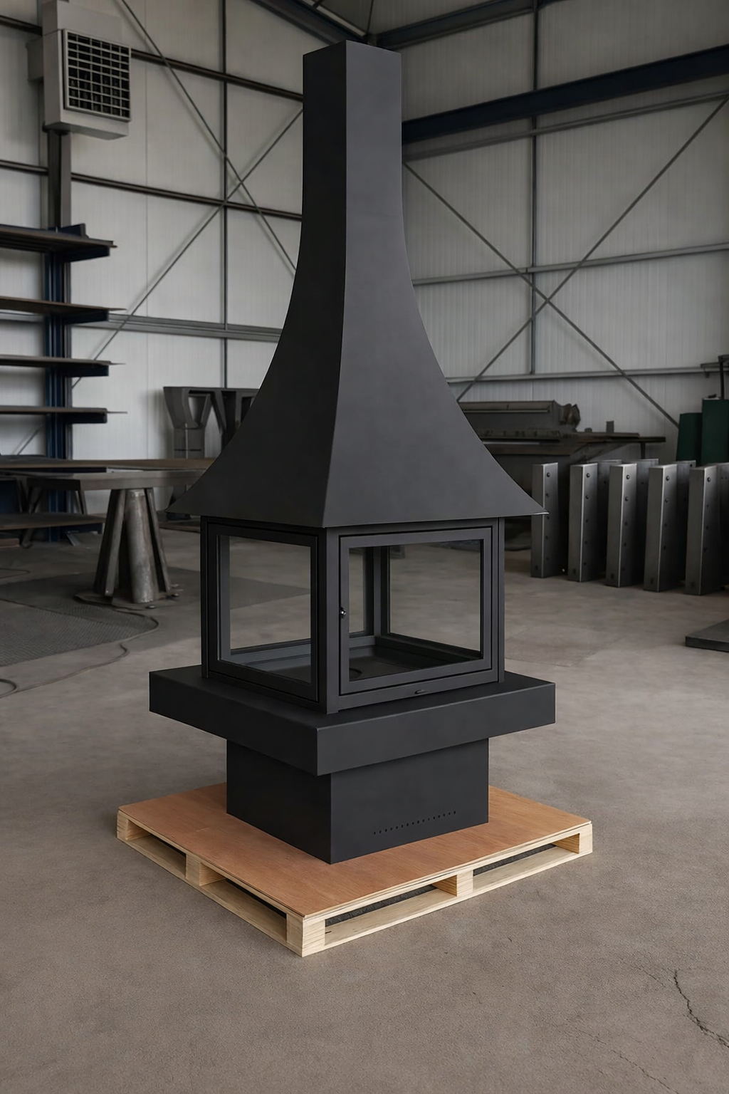 Modern 360 View Steel Fireplace: Indoor/Outdoor Wood Burning Fire Pit
