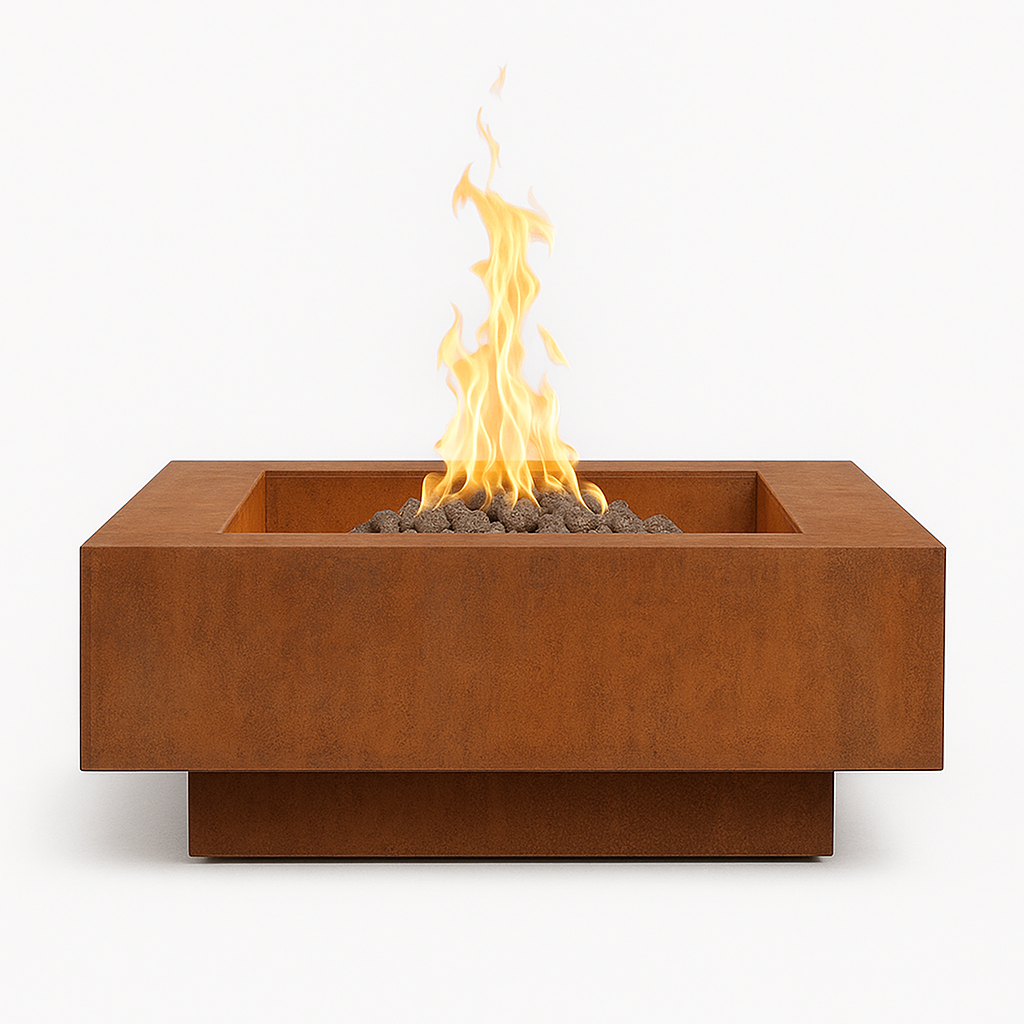 🔥 VULCANO™ – Square Corten Steel Gas Fire Pit