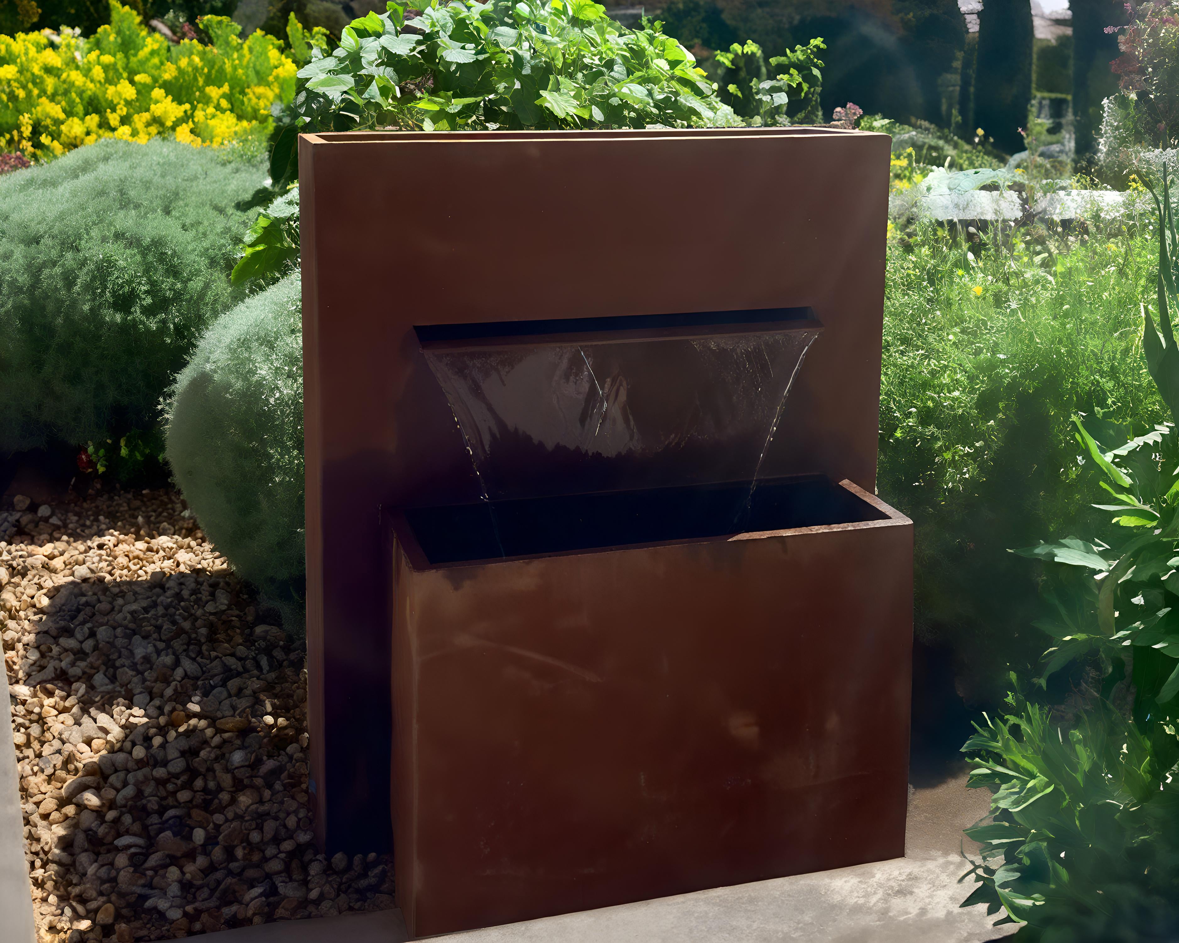 Horizon Cascade Water Feature - Corten Steel Elegance for Outdoor Serenity