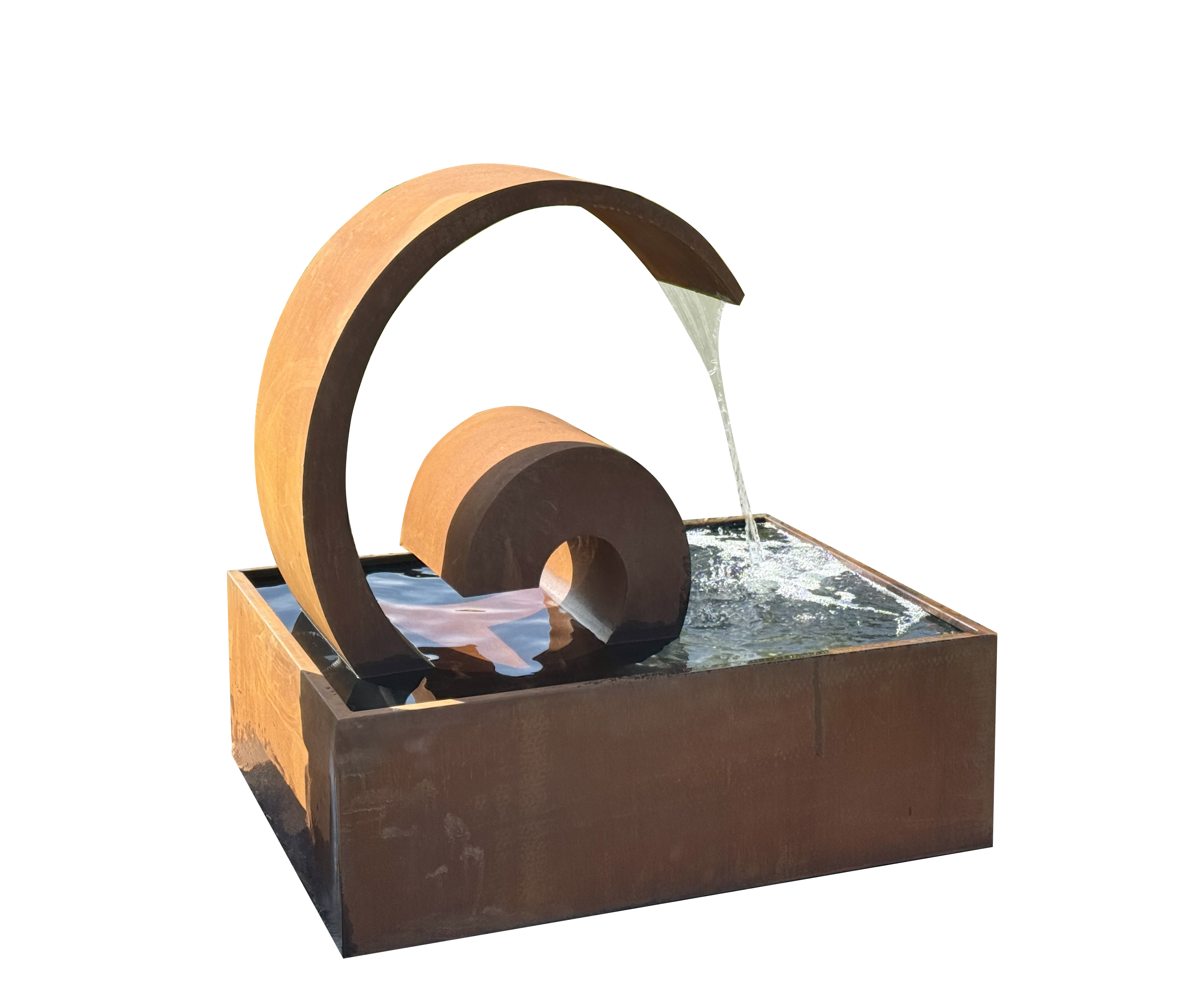 Timeless Stream Water Feature - Elegant Corten Steel for Outdoor Relaxation
