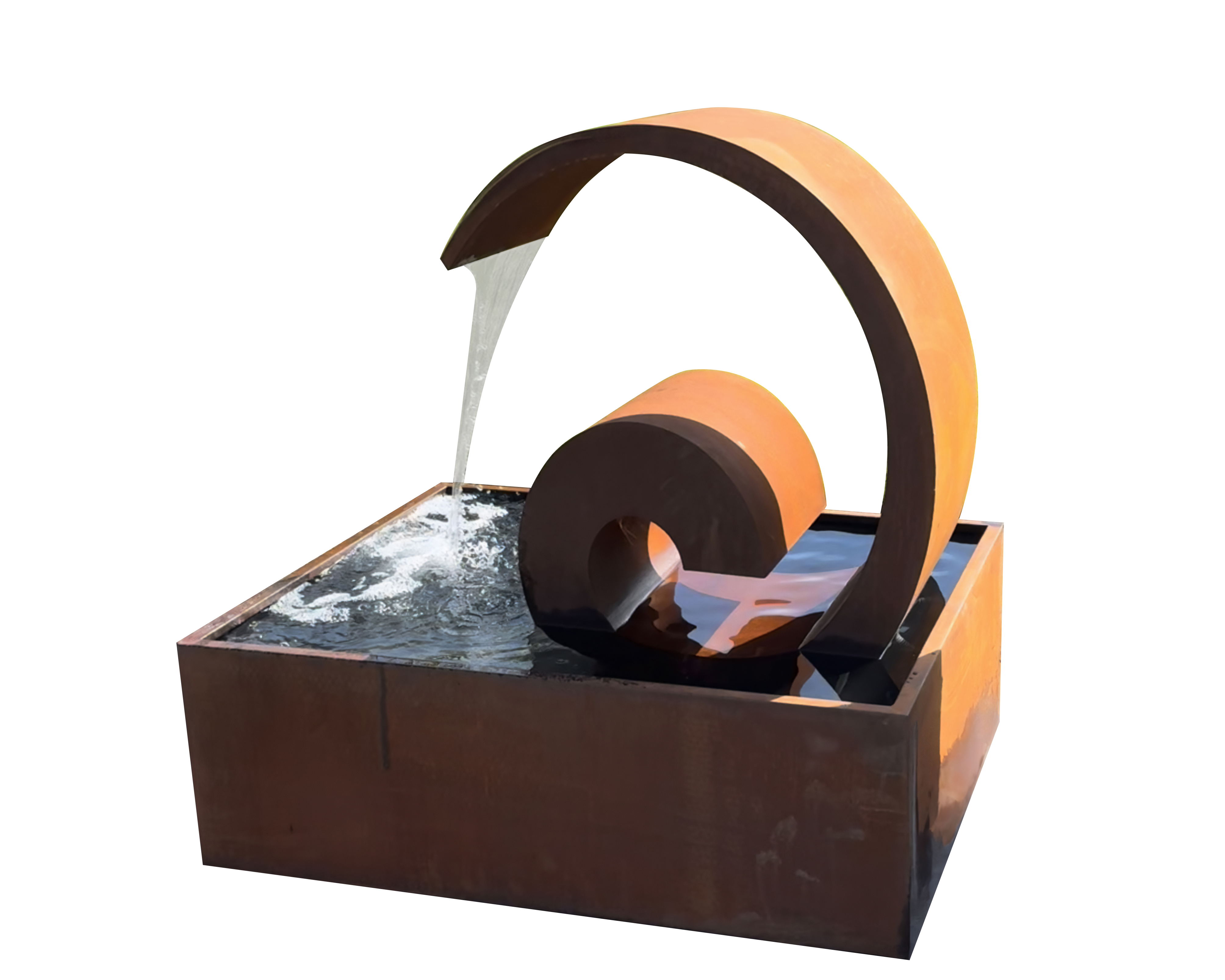 Timeless Stream Water Feature - Elegant Corten Steel for Outdoor Relaxation