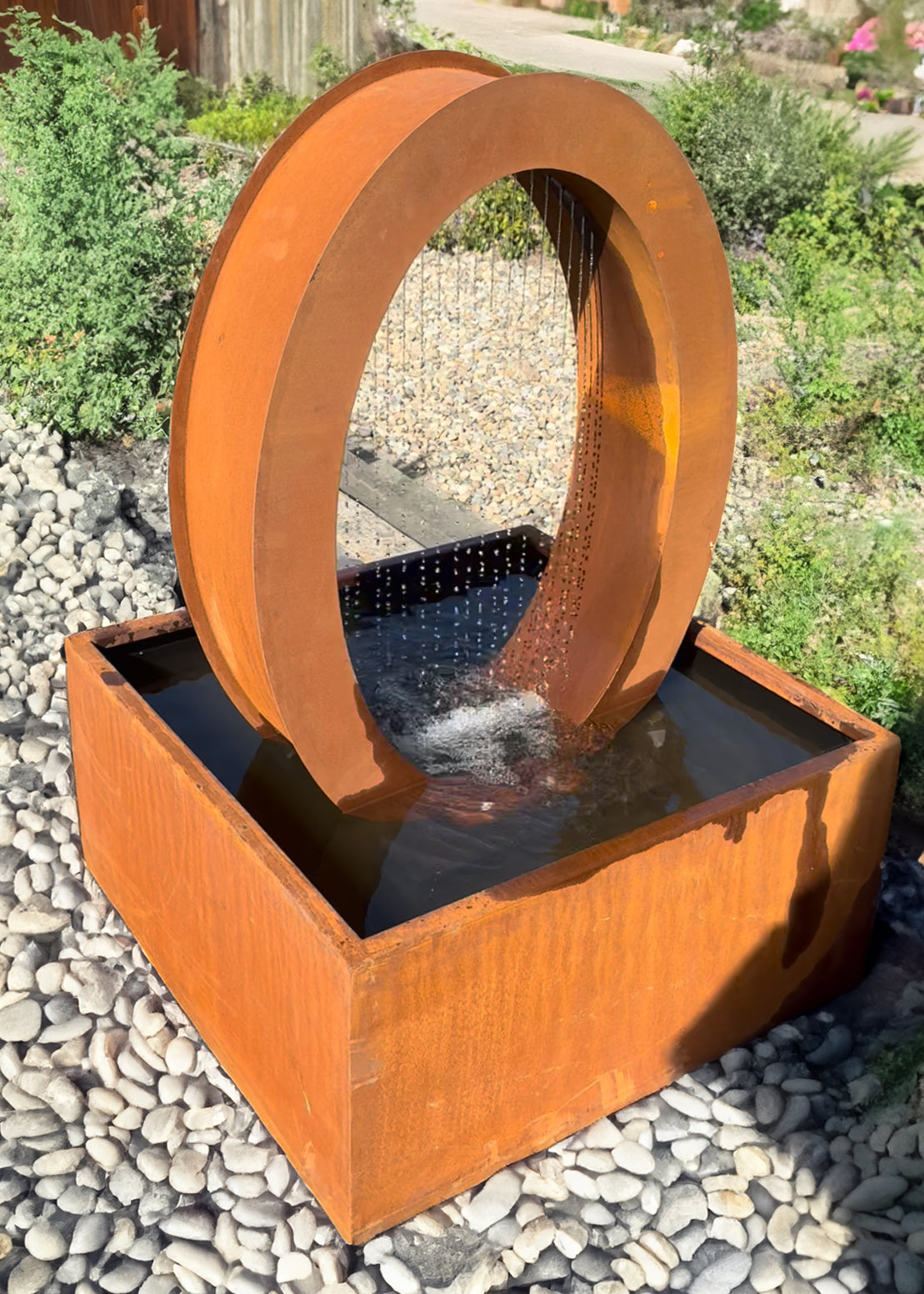 Sunset Stream Water Feature - Elegant Corten Steel for Outdoor Serenity