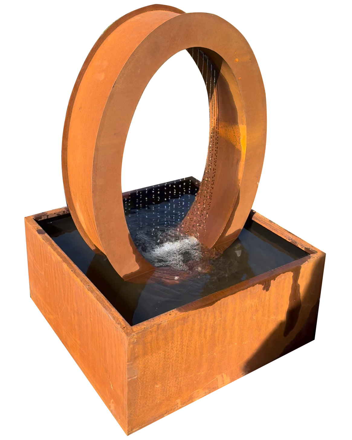 Sunset Stream Water Feature - Elegant Corten Steel for Outdoor Serenity