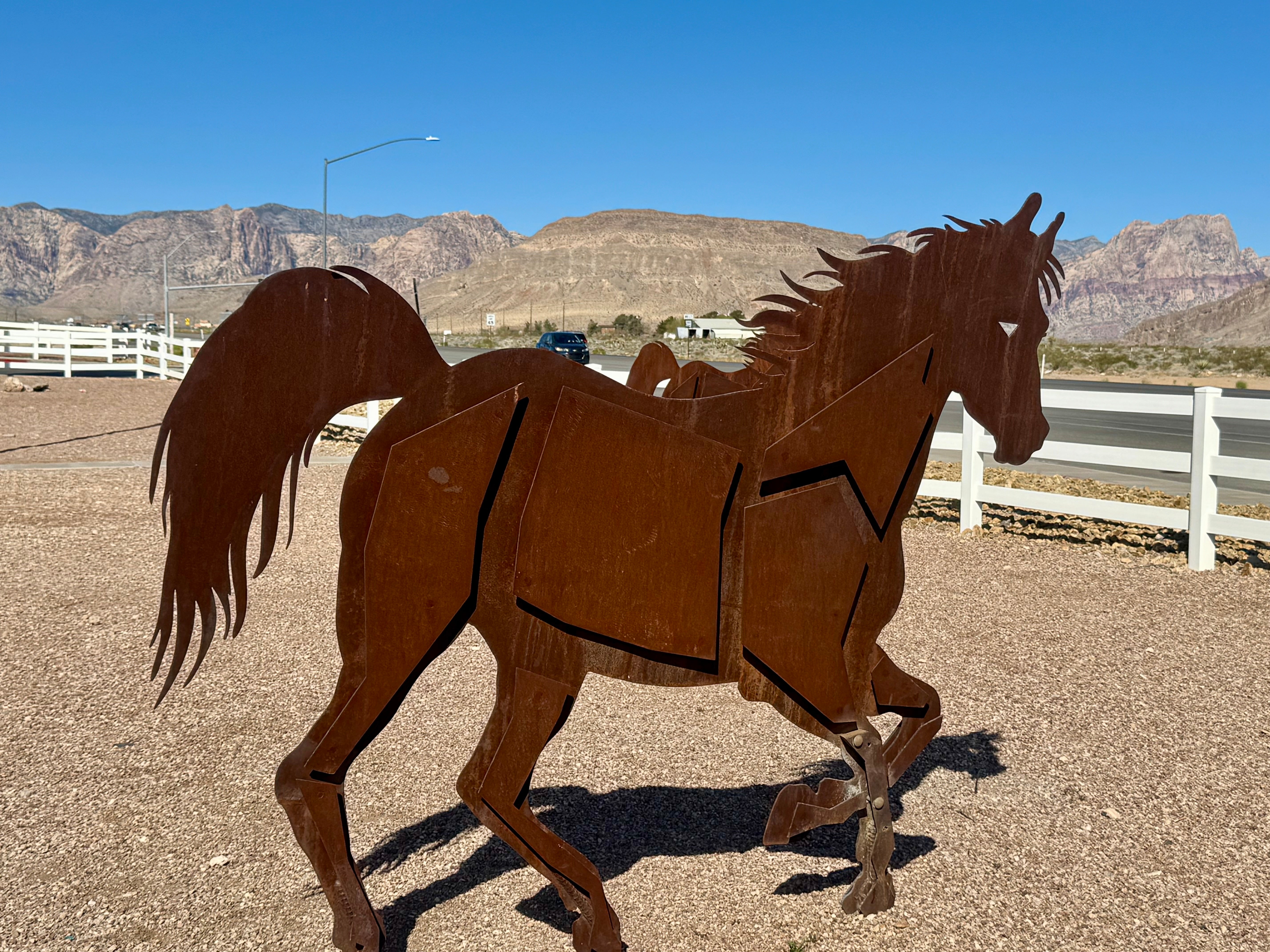 Elevate your property w/ timeless western charm and honor your beloved horse with this custom-made metal horse sculpture