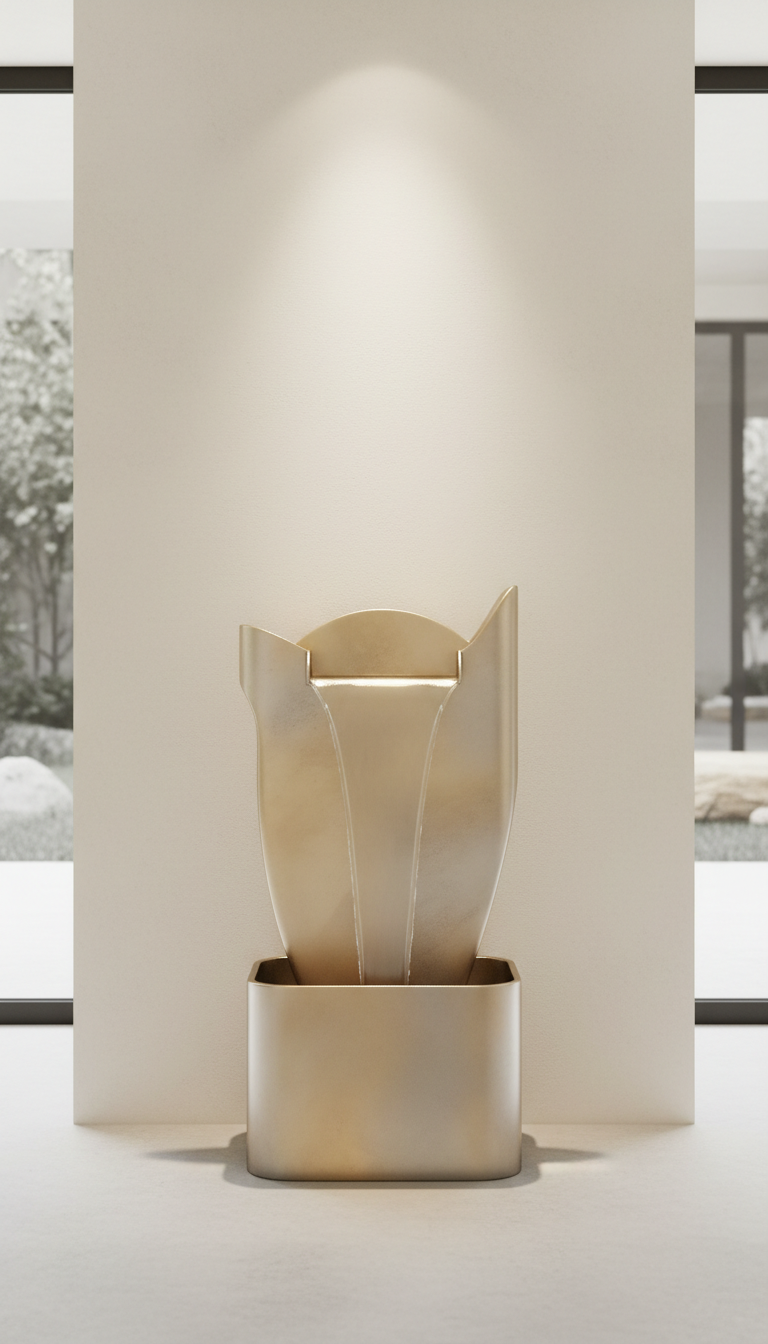 Champagne-Finish Water Feature