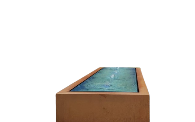 Mystic Flow Water Feature - Contemporary Corten Steel for Serene Outdoor Spaces