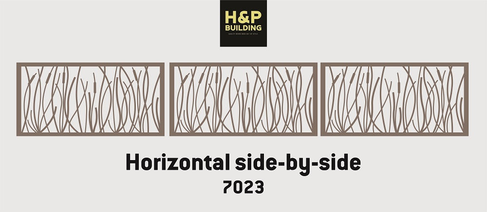 Cattail Privacy Screen Large Metal Wall Art Scenic Art Piece H&P Custom Made outdoor Privacy Panels garden screens and privacy panels, backyard or landscape project.