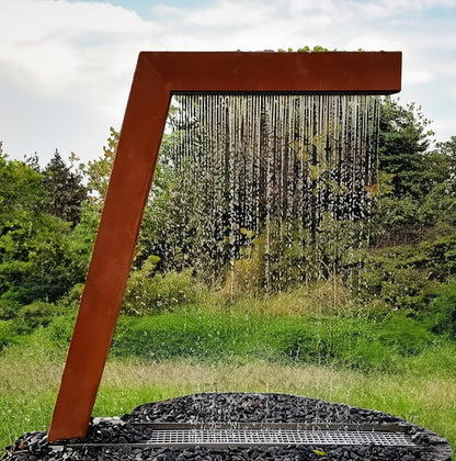 Arc of Serenity Water Feature - Contemporary Corten Steel for Timeless Elegance