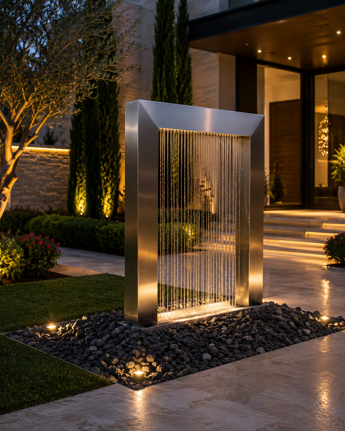 Steel Serenity Water Feature - Stunning Stainless Steel for Modern Elegance