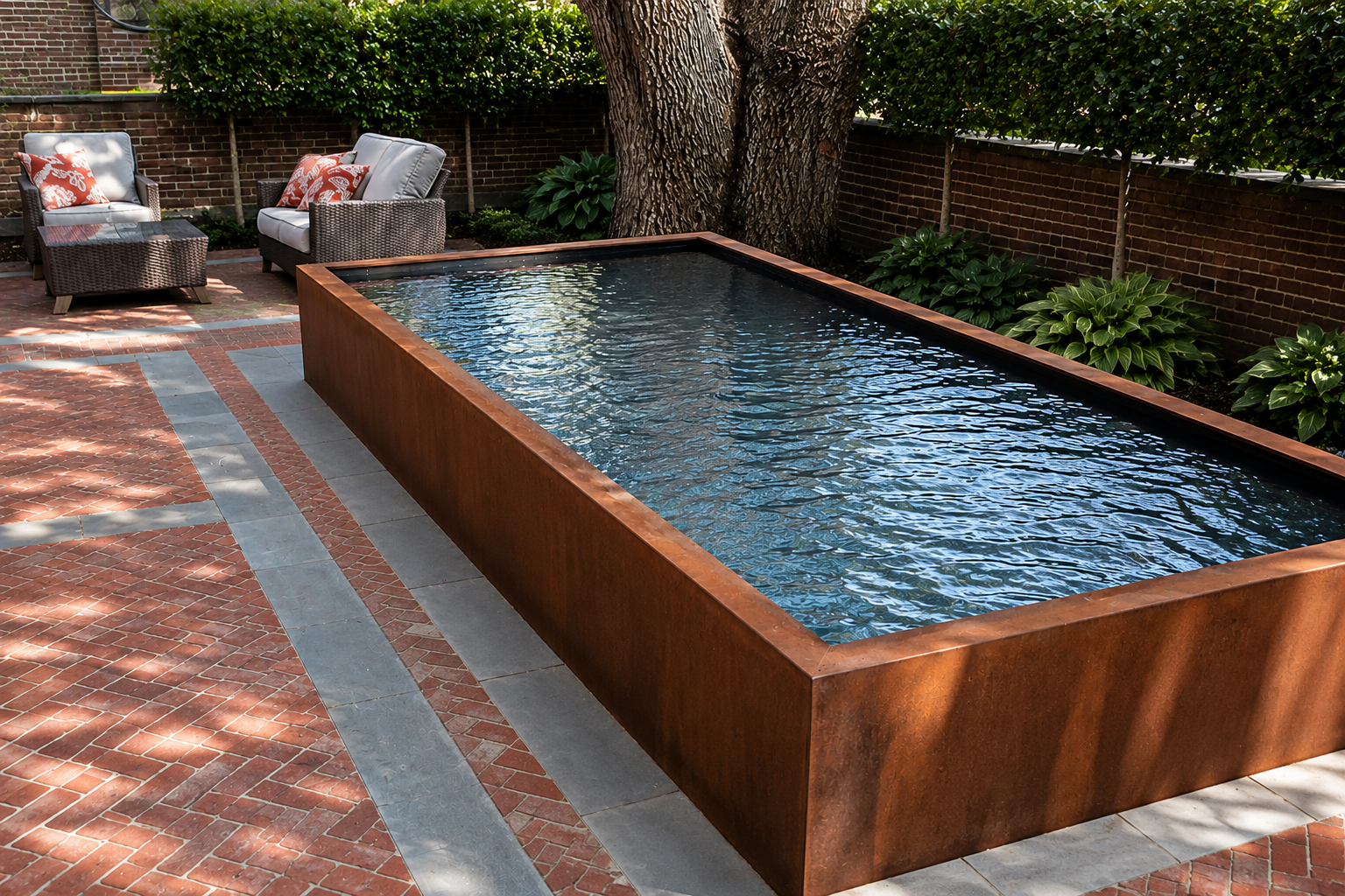 Terra Cascade Water Feature - Custom Corten Steel for Outdoor Serenity
