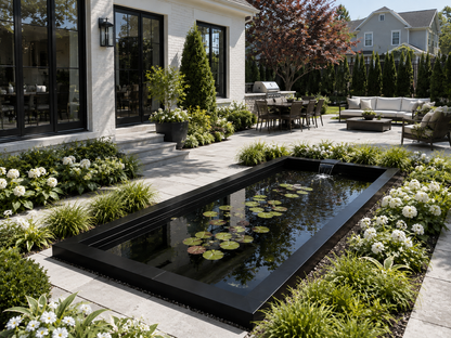 Modern Steel Pond & Outdoor Water Feature – Corten, Black or Stainless