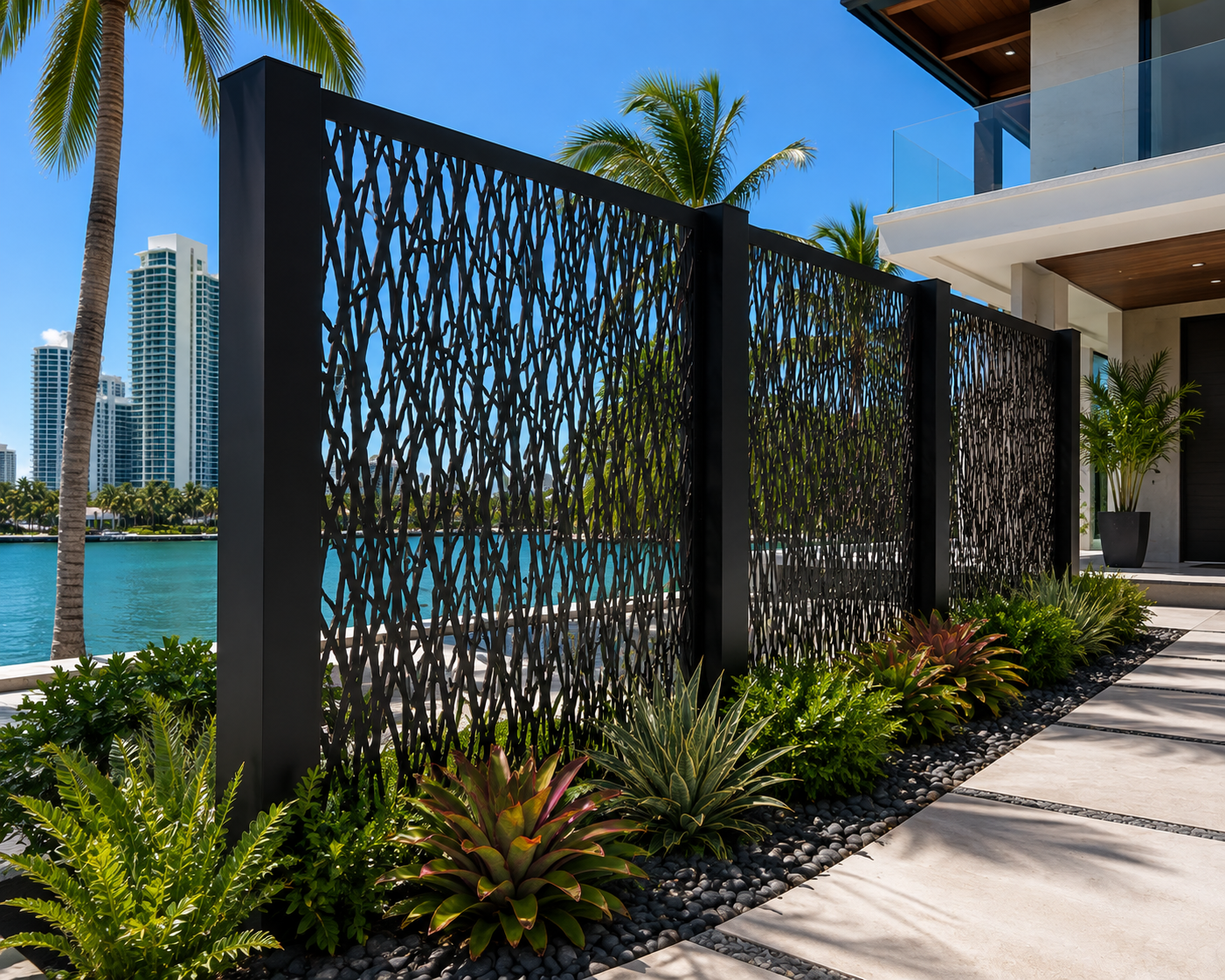Architectural Corten Steel Privacy Panels – Double Layer Custom Metal Screens – 11 Gauge