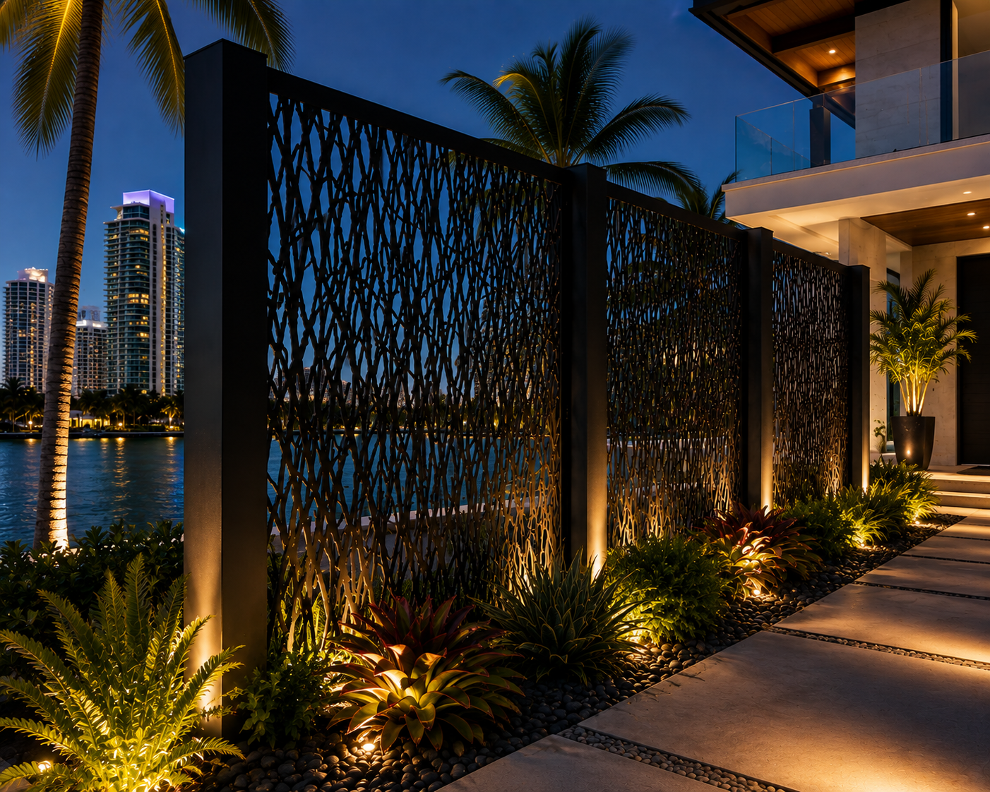 Architectural Corten Steel Privacy Panels – Double Layer Custom Metal Screens – 11 Gauge