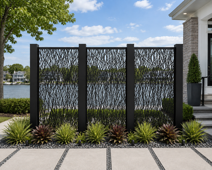 Architectural Corten Steel Privacy Panels – Double Layer Custom Metal Screens – 11 Gauge