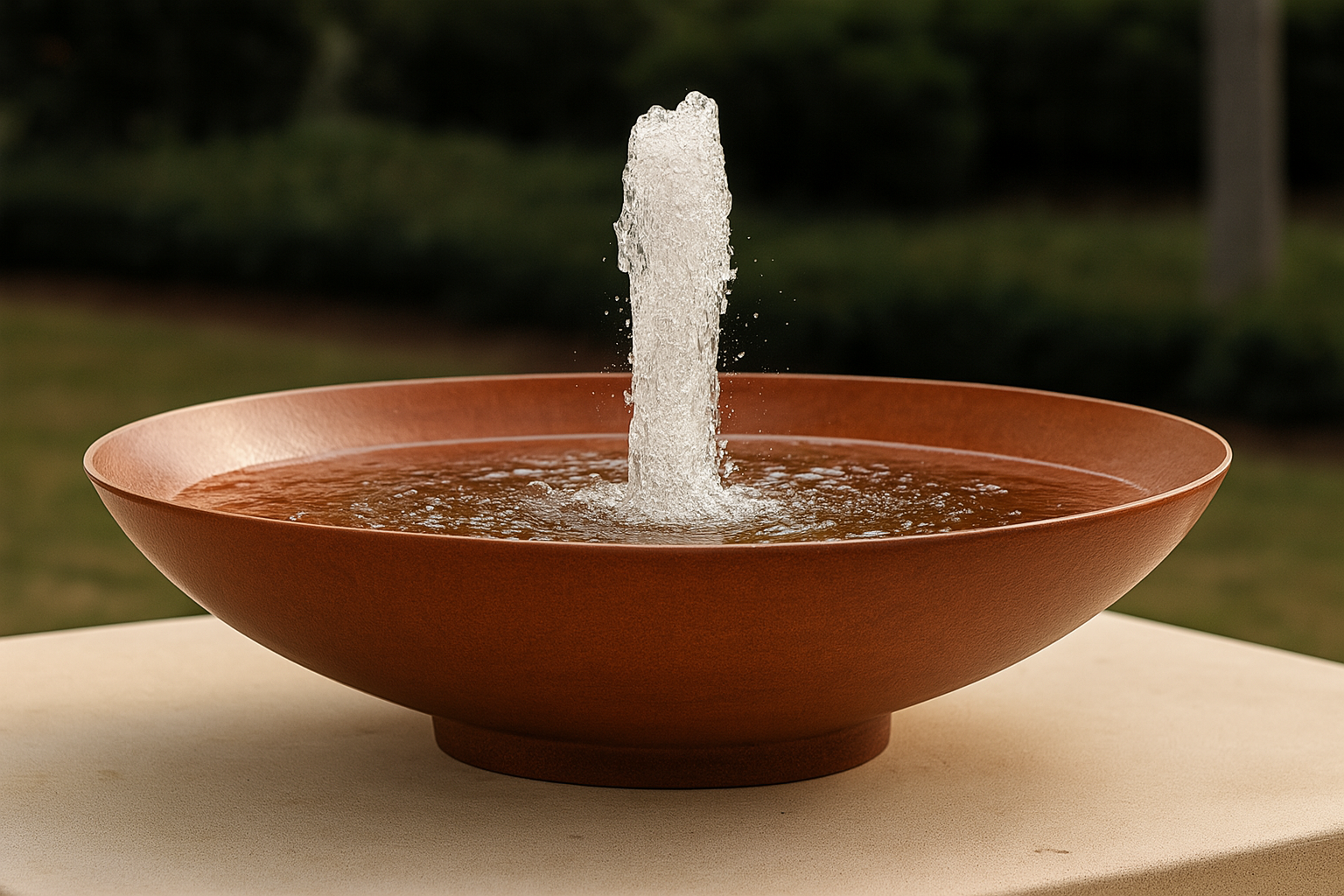 Corten Steel Water Fountain Bowl – Modern Outdoor Garden Feature – Rust Patina Landscape Sculpture – Custom Sizes Available