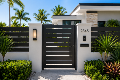 Modern Aluminum Pedestrian Gate | Contemporary Privacy Entry Gate | Made in USA