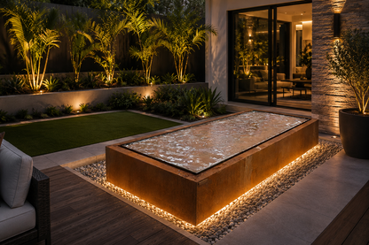 Sunset Stream Water Feature - Modern Corten Steel for Outdoor Elegance