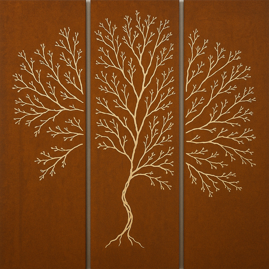 Corten Steel Decorative Privacy Screen – Laser Cut Floral Design for Modern Gardens & Outdoor Spaces