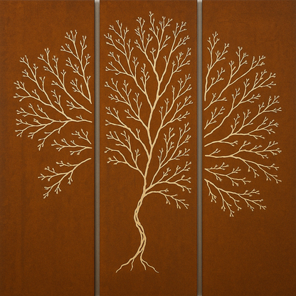Corten Steel Decorative Privacy Screen – Laser Cut Floral Design for Modern Gardens & Outdoor Spaces