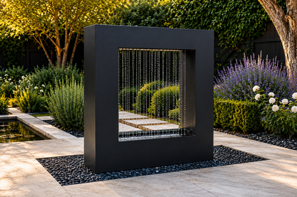 Aura Cascade Water Feature - Mesmerizing Powder Coated Steel for Outdoor Luxury