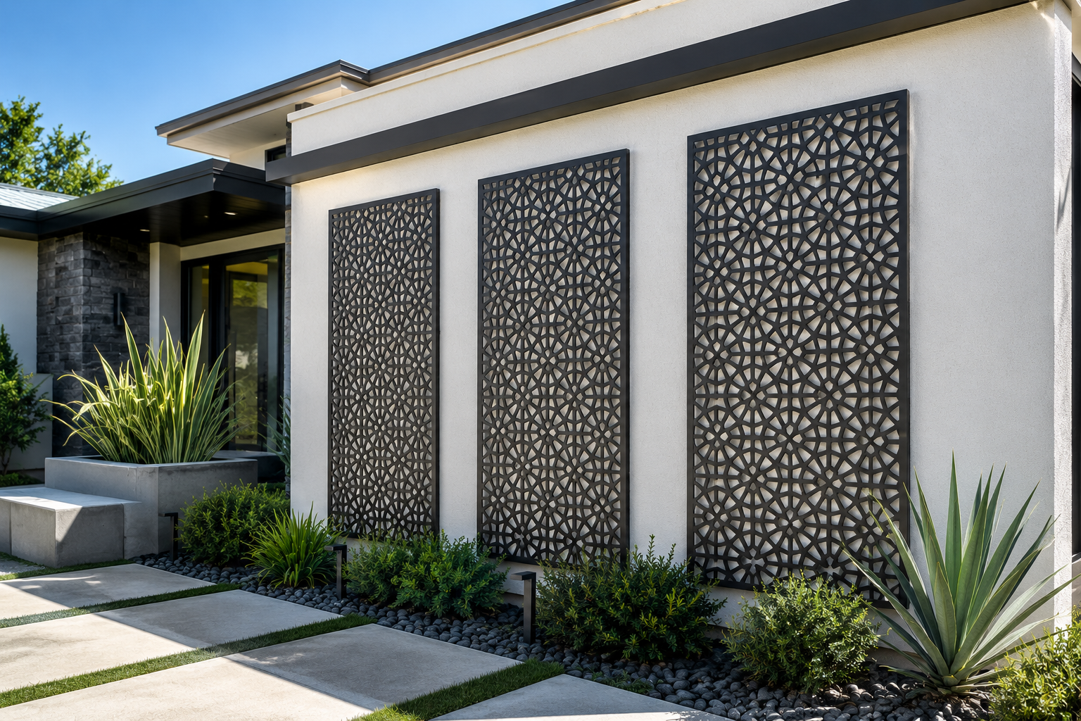 Custom Architectural Metal Panels | Laser Cut Decorative Screens | Modern Exterior & Landscape Design