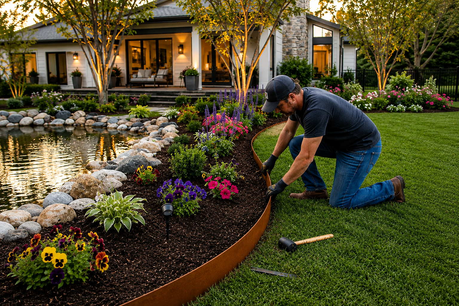 Custom-Made Corten Steel Flexible Lawn Edging – Durable, Stylish, and Perfectly Tailored