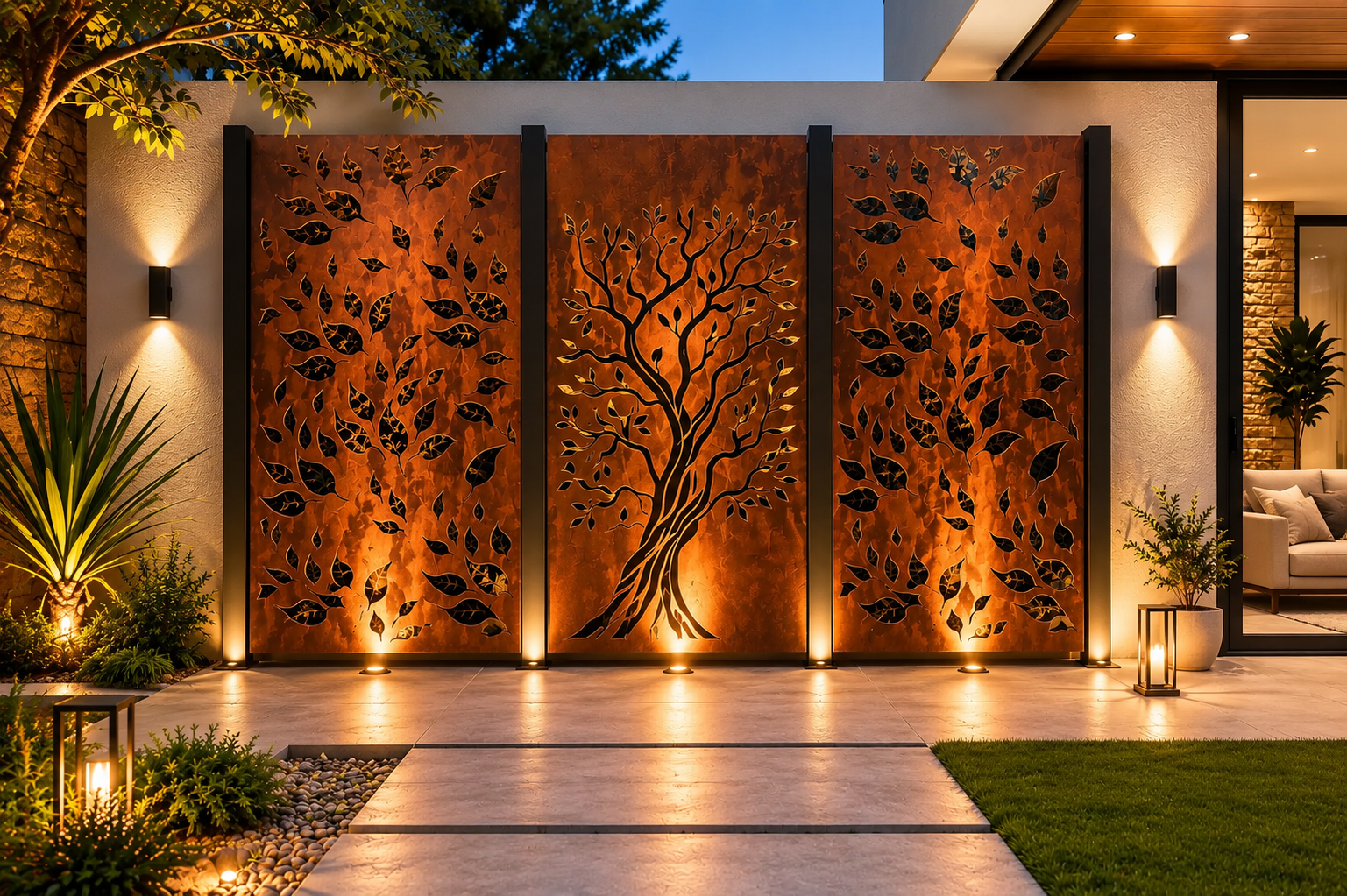 Custom Made Size - Outdoor Privacy Screen, Metal Wall Art, Panel, Custom Outdoor Privacy Screens.