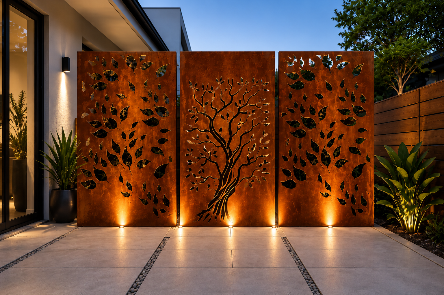 Custom Made Size - Outdoor Privacy Screen, Metal Wall Art, Panel, Custom Outdoor Privacy Screens.