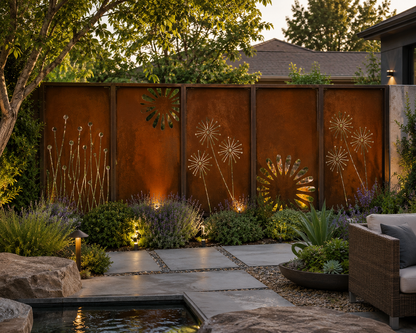 Custom Made Size - Outdoor Privacy Screen, Metal Wall Art, Custom Metal Art, Large Metal Wall Sculpture.