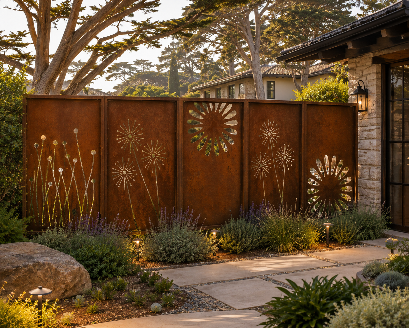 Custom Made Size - Outdoor Privacy Screen, Metal Wall Art, Custom Metal Art, Large Metal Wall Sculpture.