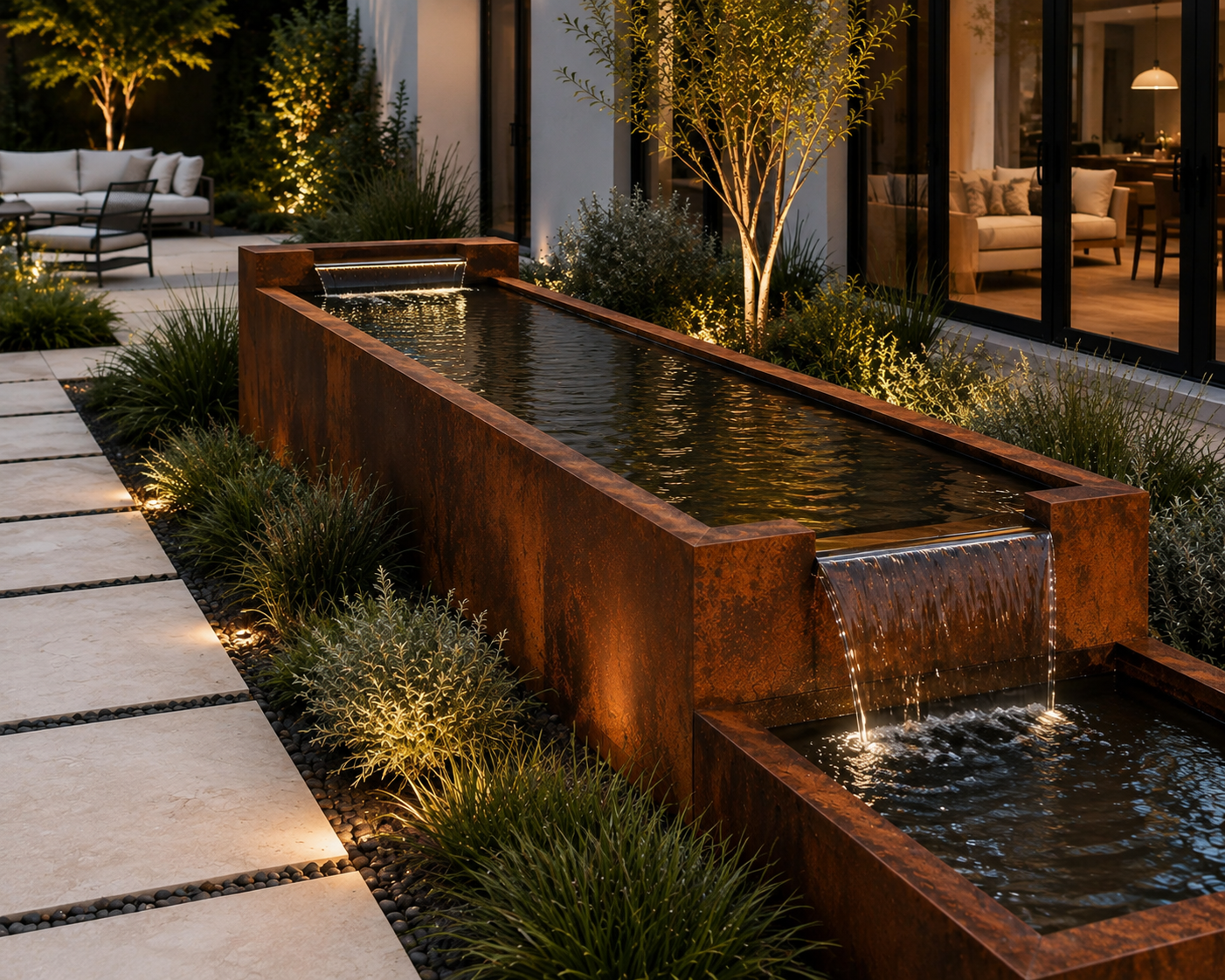 Custom Corten Steel Pond & Water Feature