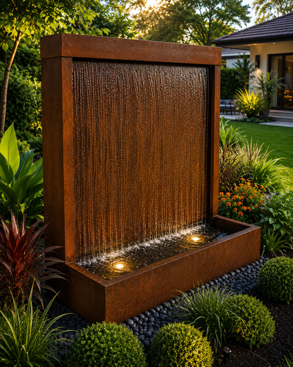 Rustic Cascade Water Feature - Transform Your Garden with Corten Steel Elegance