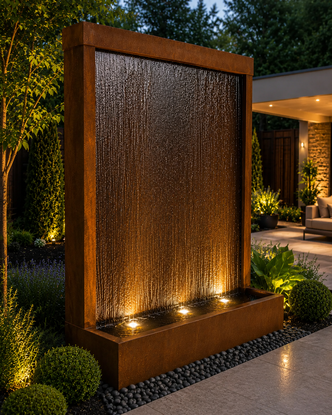 Rustic Cascade Water Feature - Transform Your Garden with Corten Steel Elegance