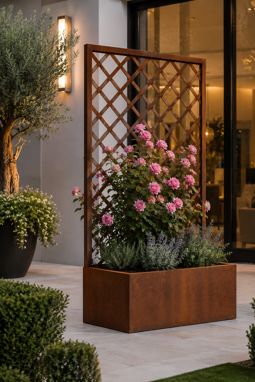 Custom Trellis Planter – Modern Privacy Screen
