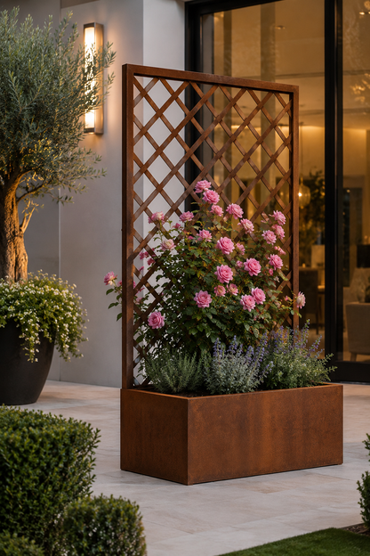 Custom Trellis Planter – Modern Privacy Screen
