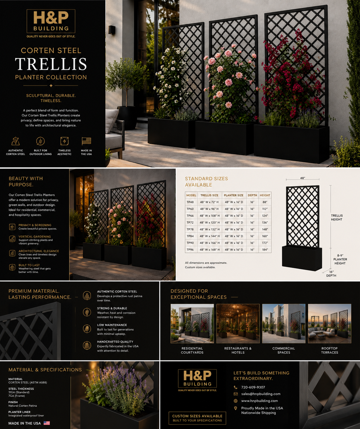 Custom Trellis Planter – Modern Privacy Screen