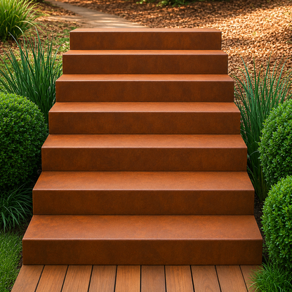 Custom Corten Steel Stairs | Modern Outdoor Staircase | Architectural Steel Steps