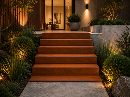Custom Corten Steel Stairs | Modern Outdoor Staircase | Architectural Steel Steps