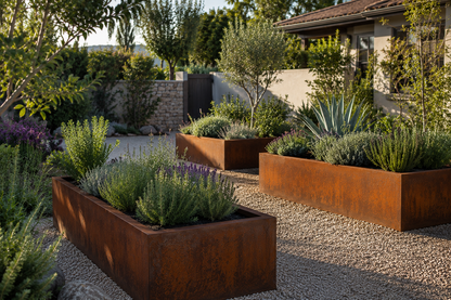 Modern Corten Steel Raised Garden Bed – Durable, Rust-Patina Planter Box USA-Made