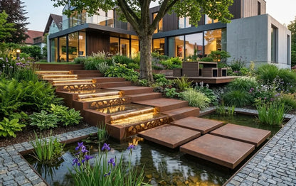 Modern Corten Steel Garden Steps – Custom-Made in the USA by H&P Building