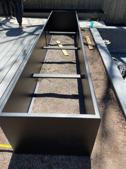 Custom Made Planter Box. Corten Steel Planters, Raised bed Corten Steel Planter boxes.