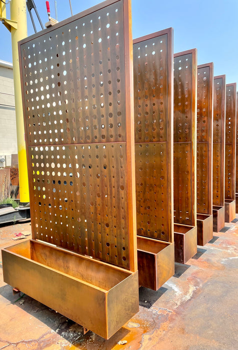 Fabricated Metal Planters USA - Durable Corten planters Metal Planters and Plant Containers  -- Custom Sizes Available.