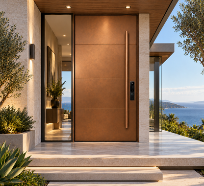 Custom Luxury Metal Entry Door, Modern Front Door, Made to Order Architectural Door, Custom Size & Finish