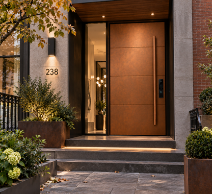Custom Luxury Metal Entry Door, Modern Front Door, Made to Order Architectural Door, Custom Size & Finish